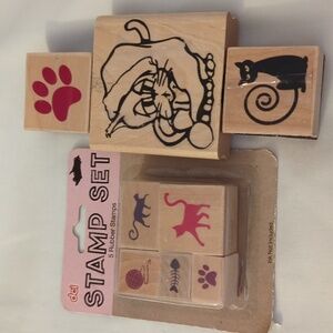 Cat Rubber Stamps Set Of 8